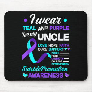 Ich trage Aquamarinen & Lila für meinen Onkel Mousepad