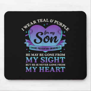 Ich trage Aquamarinen & Lila für meinen Sohn S Mousepad