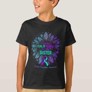 Ich trage Aquamarinen &amp; Lila für Schwestersuiz T-Shirt