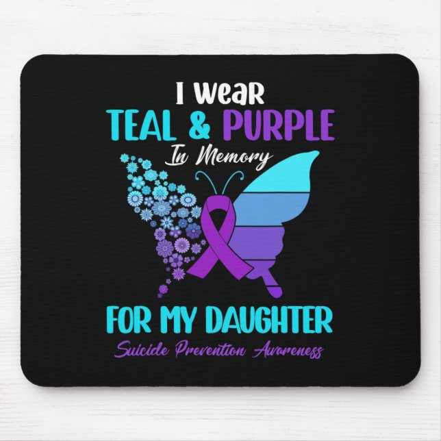 Ich trage Aquamarinen Lila in Erinnerung an den Tö Mousepad (Vorne)