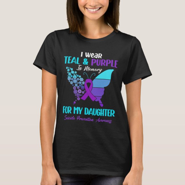 Ich trage Aquamarinen Lila in Erinnerung an den Tö T-Shirt (Vorderseite)