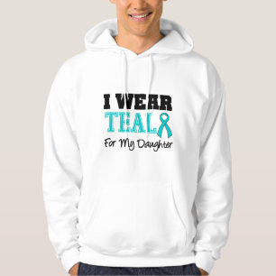 Ich trage aquamarines Band für meine Tochter Hoodie