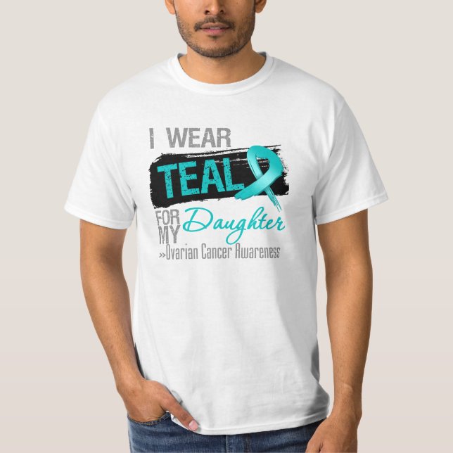 Ich trage aquamarines Band für meinen T-Shirt (Vorderseite)
