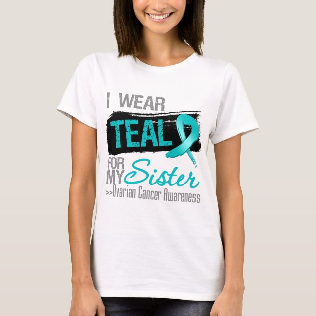 Ich trage aquamarines Band für meinen T-Shirt (Vorderseite)