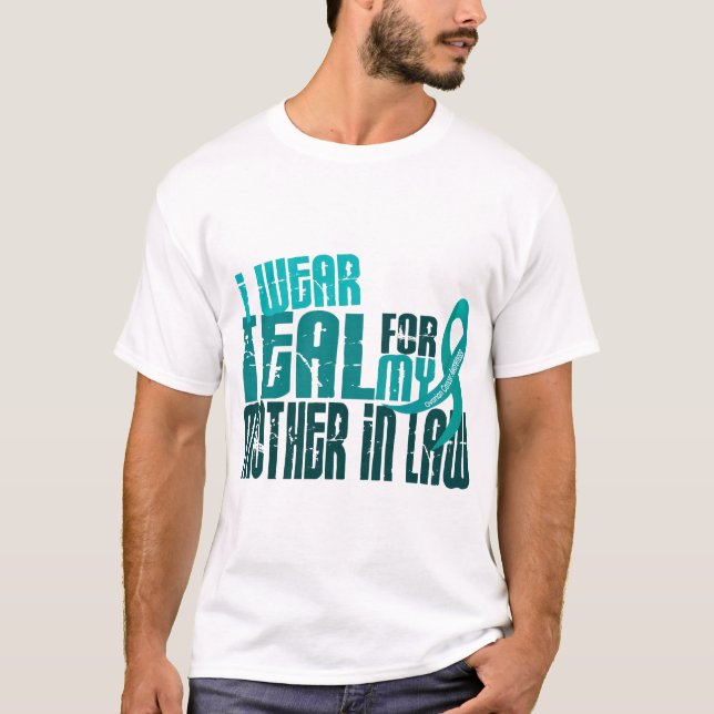 Ich trage aquamarines für Eierstockkrebs der T-Shirt (Vorderseite)
