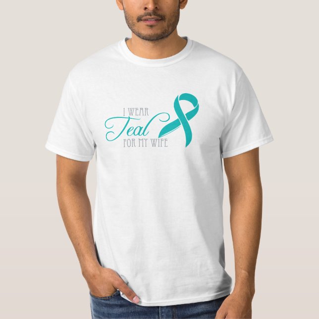 Ich trage aquamarines für meine Ehefrau T-Shirt (Vorderseite)