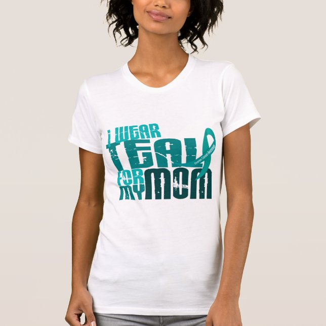 Ich trage aquamarines für meinen Eierstockkrebs T-Shirt (Vorderseite)