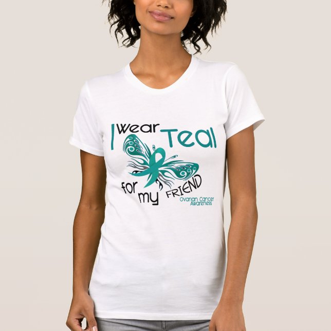 Ich trage aquamarines für meinen Eierstockkrebs T-Shirt (Vorderseite)