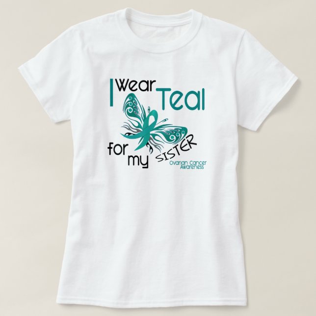 Ich trage aquamarines für meinen Eierstockkrebs T-Shirt (Design vorne)
