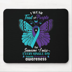 Ich trage Aquamarines und Lila Selbstmordbewusstse Mousepad