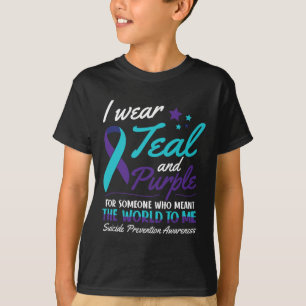 Ich trage Aquamarines und Lila Selbstmordbewusstse T-Shirt