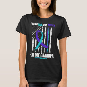Ich trage Aquamarines und Lila Shirt zur Bewusstse