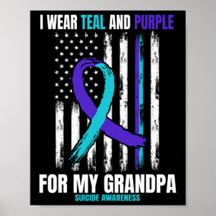 Ich trage Aquamarines und Lila Shirt zur Bewusstse Poster