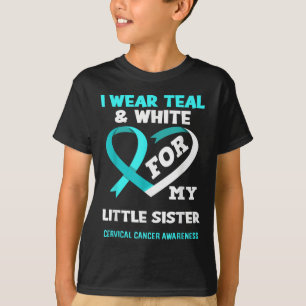 Ich trage Aquamarines Weiß für mein Schwesterkrebs T-Shirt