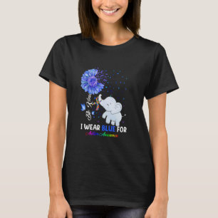 Ich trage Blau Autismus-Bewusstsein - Elefant Auti T-Shirt