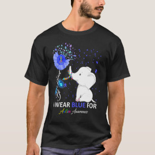 Ich trage Blau Autismus-Bewusstsein Elefant Autism T-Shirt