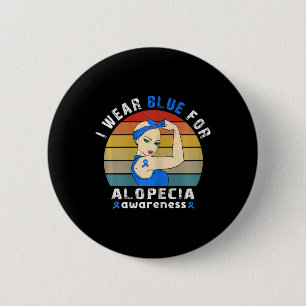 Ich trage blau für Alopezie-Bewusstsein Button