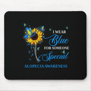 Ich trage Blau für Alopezie Bewusstsein Sonnenblum Mousepad