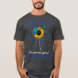 Ich trage Blau für Ataxie-Bewusstsein Sonnenblume T-Shirt