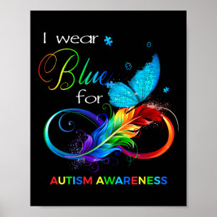 Ich trage Blau für Autismus Aufklärung Monat Männe Poster