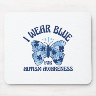 Ich trage Blau für Autismus Aufklärung Monat Schme Mousepad