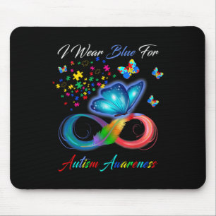 Ich trage Blau für Autismus-Bewusstsein - Autismus Mousepad