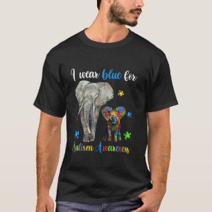Ich trage Blau für Autismusrisiko-Shirts mit Elefa T-Shirt