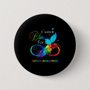 Ich trage Blau für den Monat der Autismusaufklärun Button