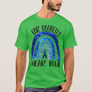 Ich trage Blau für Diabetes Awareness Blue Ribbon  T-Shirt