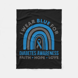 Ich trage Blau für Diabetes Awareness Month Rainbo Fleecedecke