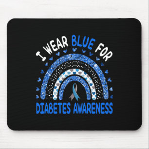 Ich trage Blau für Diabetes Awareness Rainbow Men Mousepad