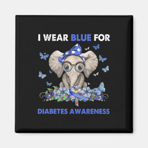 Ich trage Blau für Diabetes-Sensibilisierungskräft Magnet