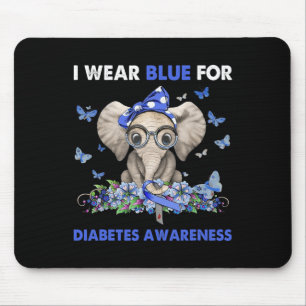 Ich trage Blau für Diabetes-Sensibilisierungskräft Mousepad