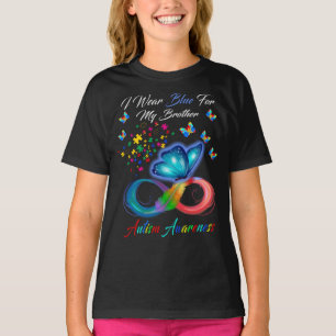 Ich trage Blau für mein Bruder Autismus Bewusstsei T-Shirt
