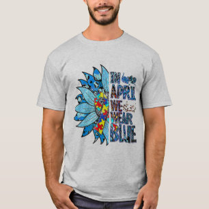 Ich trage Blau für mein Bruder Autismus Bewusstsei T-Shirt