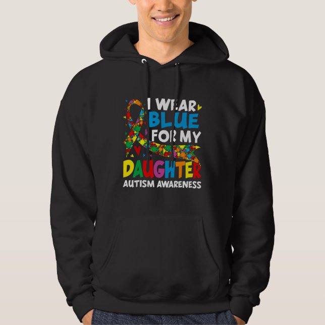 Ich trage Blau für mein Bruder Cool Autismus Bewus Hoodie (Vorderseite)