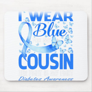 Ich trage Blau für mein Cousin Diabetes-Bewusstsei Mousepad