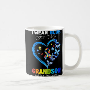 Ich trage Blau für mein Enkel Autismus Bewusstsein Kaffeetasse