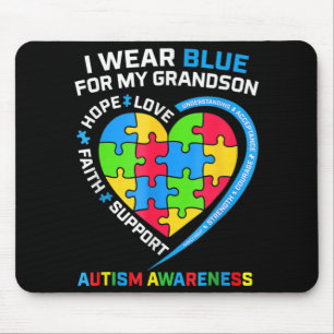 Ich trage Blau für mein Enkel Autismus Bewusstsein Mousepad