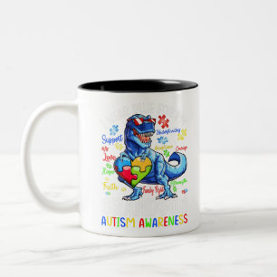 Ich trage Blau für mein Enkel Autismus Bewusstsein Zweifarbige Tasse