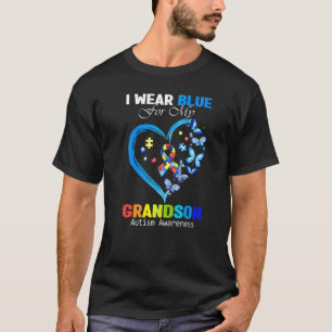 Ich trage Blau für mein Enkelkind Autism Awareness T-Shirt