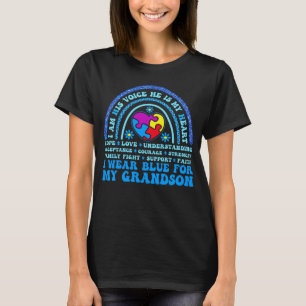 Ich trage Blau für mein Enkelkind Autismus-Bewusst T-Shirt