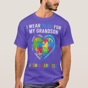 Ich trage Blau für mein Enkelsohn-T-Shirt Oma Opa  T-Shirt