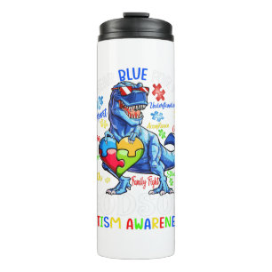 Ich trage Blau für mein Godson Autismus Bewusstsei Thermosbecher