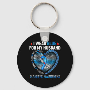 Ich trage Blau für mein Kind Diabetes Awareness Fa Schlüsselanhänger