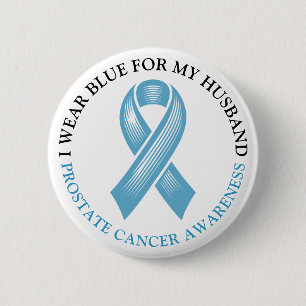 Ich trage Blau für mein männliches Prostatakrebsba Button