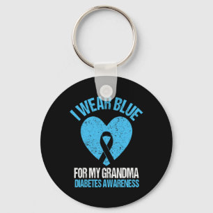 Ich trage Blau für mein Oma Diabetes Awareness Gra Schlüsselanhänger