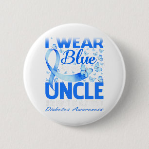Ich trage Blau für mein Onkeldiabetes-Bewusstsein Button