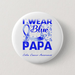 Ich trage Blau für mein Papa-Colon-Krebsbewusstsei Button