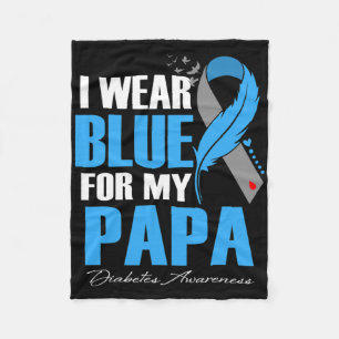 Ich trage Blau für mein Papa Diabetes Awareness Fe Fleecedecke